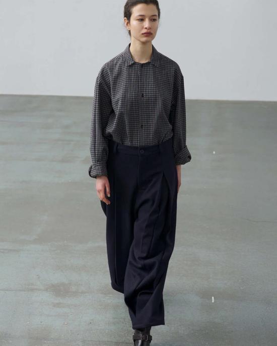  세이지 네이션 스트레이트 팬츠 박스 플리츠 팬츠 다크 네이비 - SAGE NATION