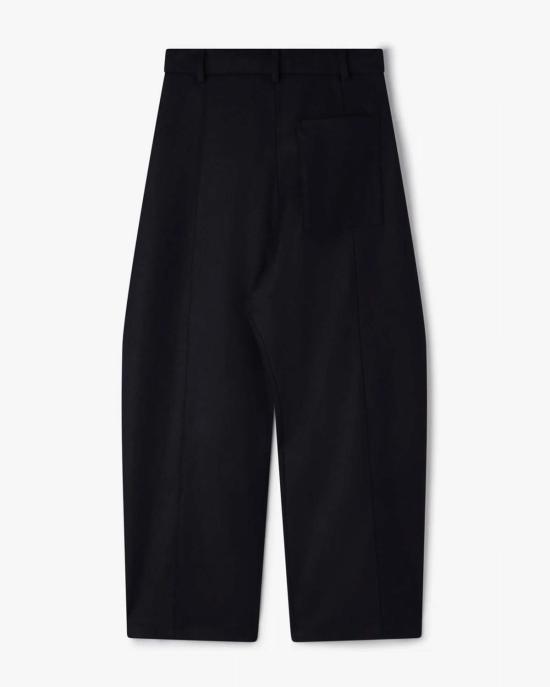  세이지 네이션 스트레이트 팬츠 박스 플리츠 팬츠 다크 네이비 - SAGE NATION