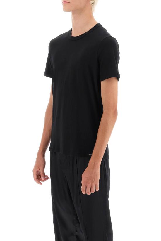  톰포드 반팔 티셔츠 톰 포드 코튼 크루넥 티셔츠 블랙 - TOMFORD