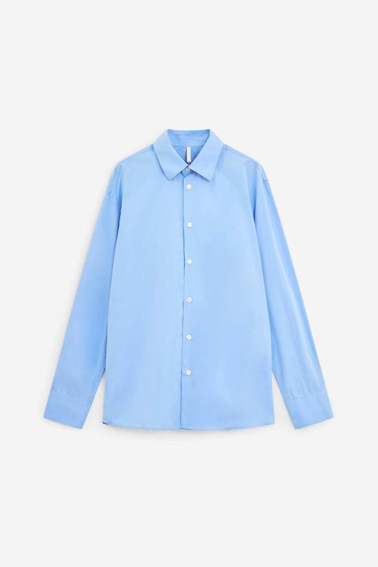  선플라워 긴팔 셔츠 해바라기 데이 셔츠 셔츠 파란색