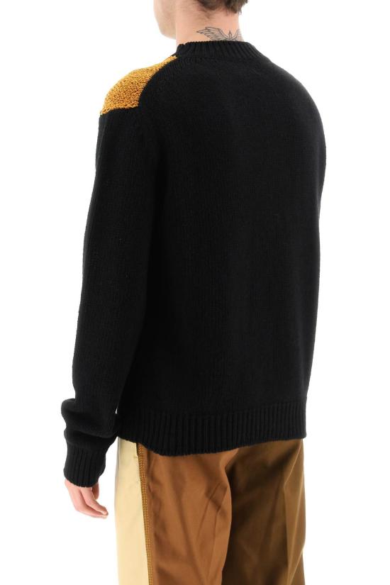  마르니 스웨터 로고 인레이 풀오버 블랙 - MARNI