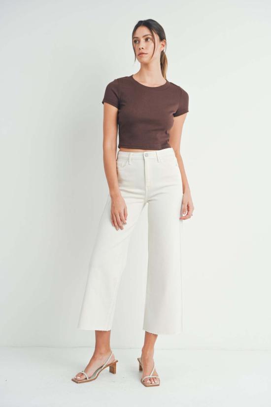  저스트 블랙 데님 데님 팬츠 시저컷 와이드 레그 미디엄 데님 - JUST BLACK DENIM