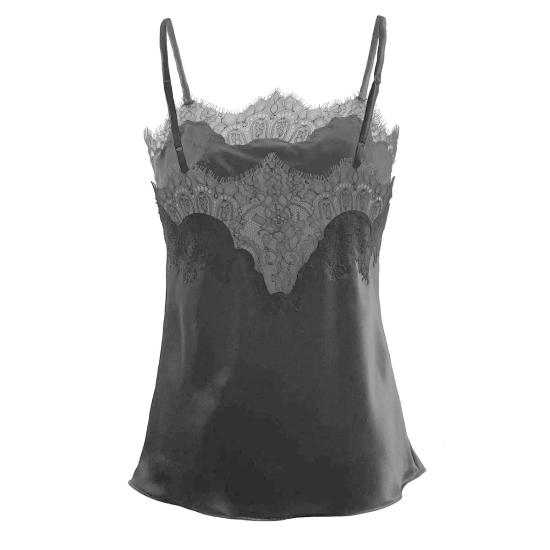  크리스텔 바라자 캐미솔 오닉스 실크  블랙 - KRYSTELL BARRAZA