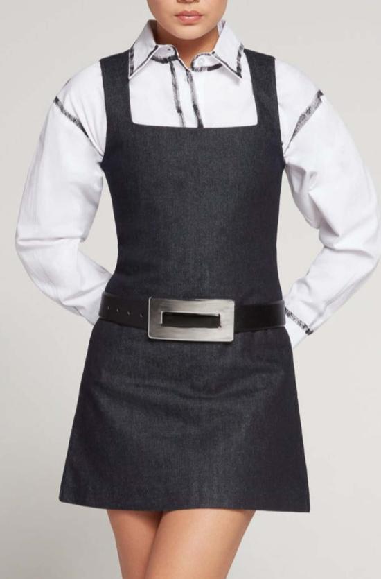  올리비아 라티노비치 숏 원피스 미니 드레스 데님