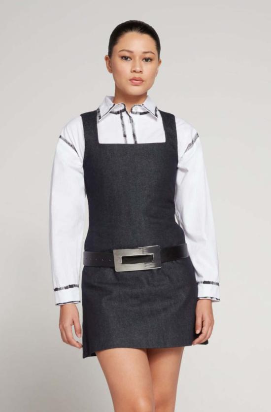  올리비아 라티노비치 숏 원피스 미니 드레스 데님 - OLIVIA LATINOVICH