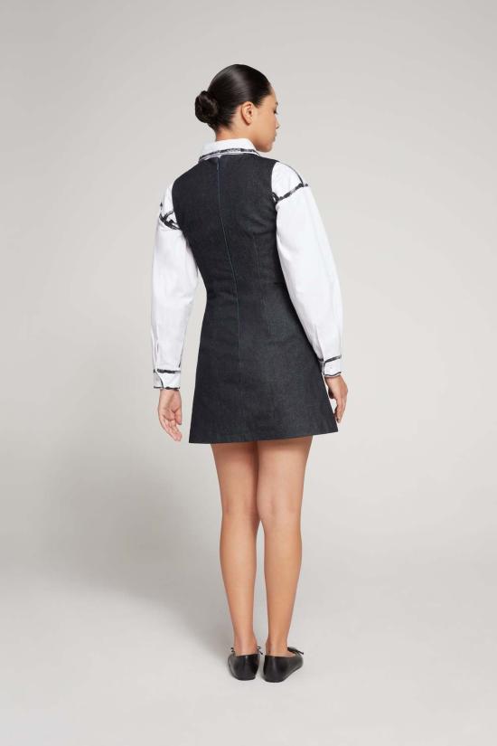  올리비아 라티노비치 숏 원피스 미니 드레스 데님 - OLIVIA LATINOVICH