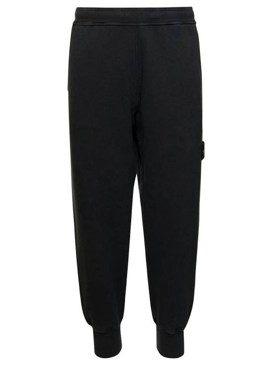  스톤 아일랜드 트레이닝/조거 팬츠 로고 패치 조거 팬츠 블랙
