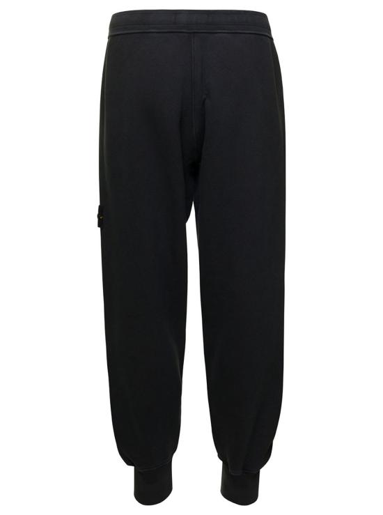  스톤 아일랜드 트레이닝/조거 팬츠 로고 패치 조거 팬츠 블랙 - STONE ISLAND