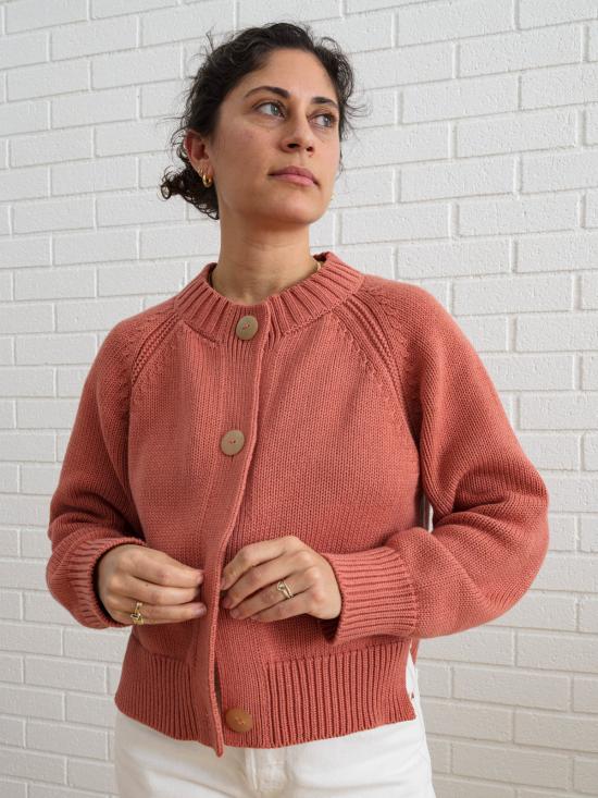  DAĒZA 가디건 다에자 코튼 알파카 래글런  로즈우드