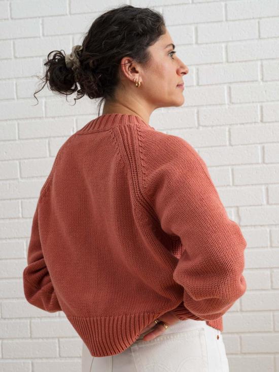  DAĒZA 가디건 다에자 코튼 알파카 래글런  로즈우드 - OTHER BRANDS