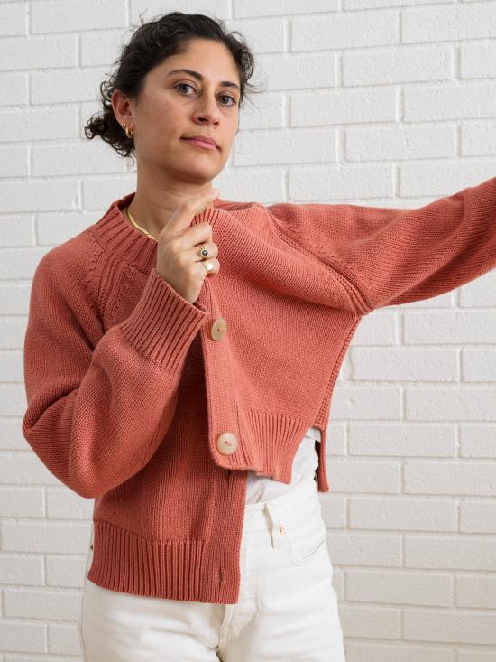  DAĒZA 가디건 다에자 코튼 알파카 래글런  로즈우드 - OTHER BRANDS