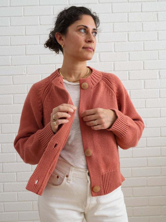  DAĒZA 가디건 다에자 코튼 알파카 래글런  로즈우드 - OTHER BRANDS