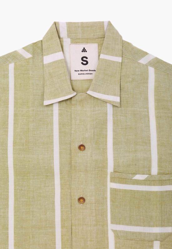  New Market Goods 반팔 셔츠 뉴 마켓 상품 룽기 박스 버튼다운 그린 - NEW MARKET GOODS