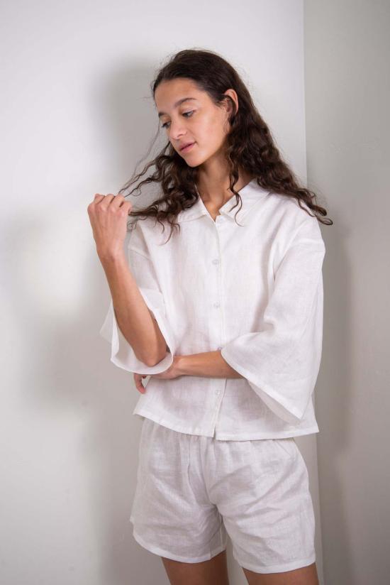  Sønderhaus 라운지 웨어 쇠네르하우스 리넨 세트 화이트 - OTHER BRANDS