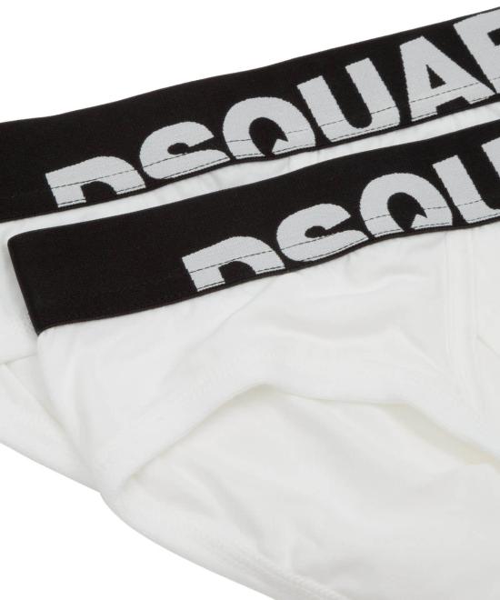  디스퀘어드2 팬티 Dsquared2 면 브리프 2팩 (화이트) - DSQUARED2
