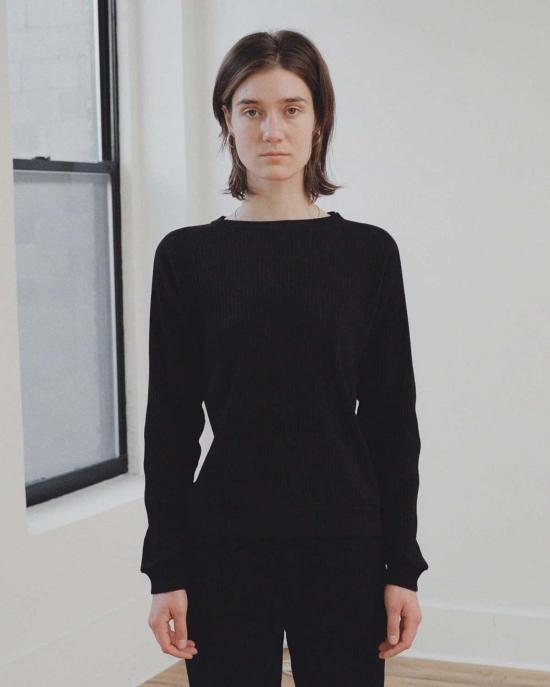  베이스레인지 스웨터 베이직 골지 스웨트셔츠 - BASERANGE