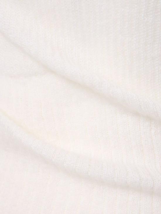  자크뮈스 긴팔 티셔츠 니트 탑 (긴팔, 깊은 네크라인) 화이트 - JACQUEMUS