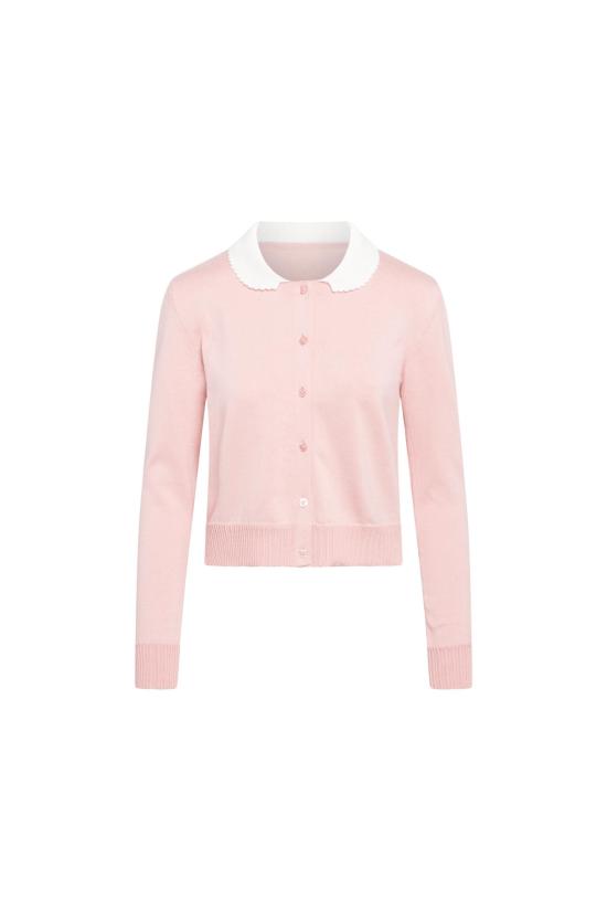  올리비아 라티노비치 가디건 페니워스 여사 핑크색 카디건