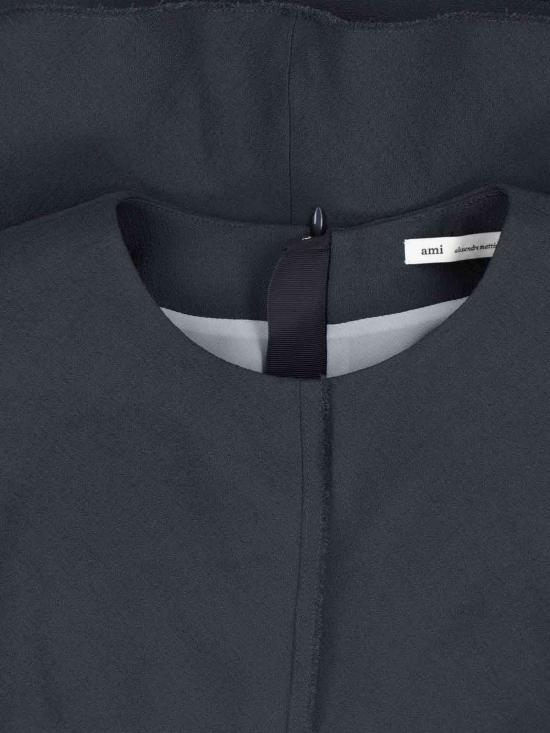  아미 블라우스 알렉상드르 마티우시 로우컷 탑 블랙 - AMI