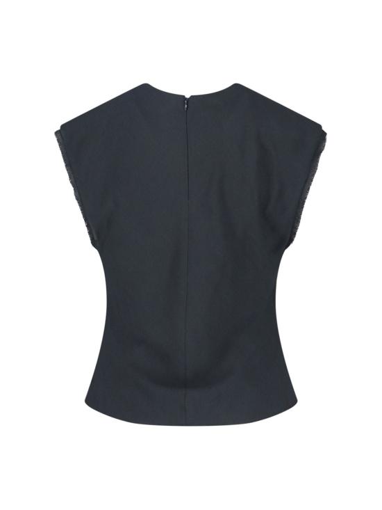  아미 블라우스 알렉상드르 마티우시 로우컷 탑 블랙 - AMI