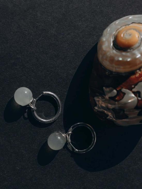  만시 이어링 마안시 교체형 드롭 후프 귀걸이 - MAANCY