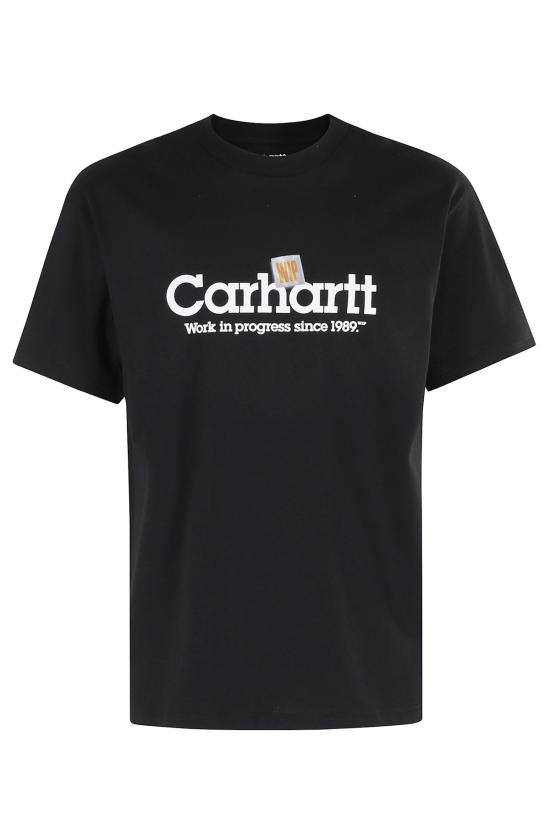  칼하트 반팔 티셔츠 카하트 WIP SS 라벨 티셔츠 블랙