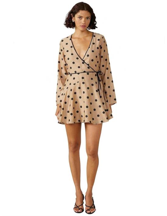  Mon Renn 숏 원피스 몬 렌 루시엔다 미니 드레스 모카 폴카 도트