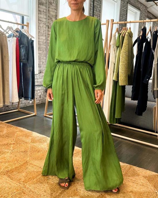  라 리네 긴팔 티셔츠 La Ligne 긴팔 플뢰르 탑 그린 - LA LIGNE