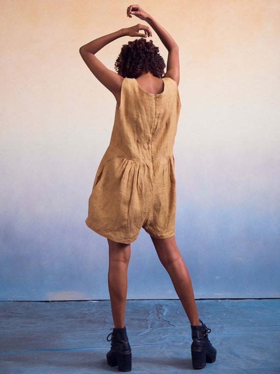  이키비 점프수트 조이 옴브레 머스타드 차콜 수트 세트 - IKKIVI