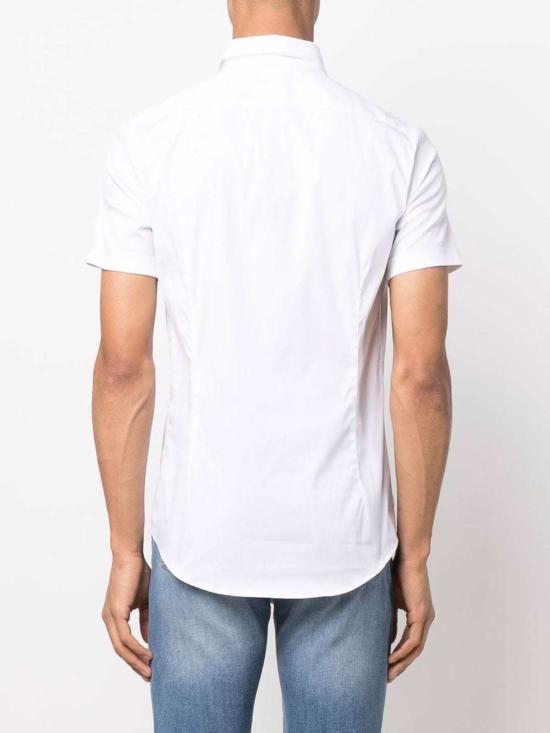  엠포리오 아르마니 반팔 셔츠 코튼  화이트 - EMPORIO ARMANI