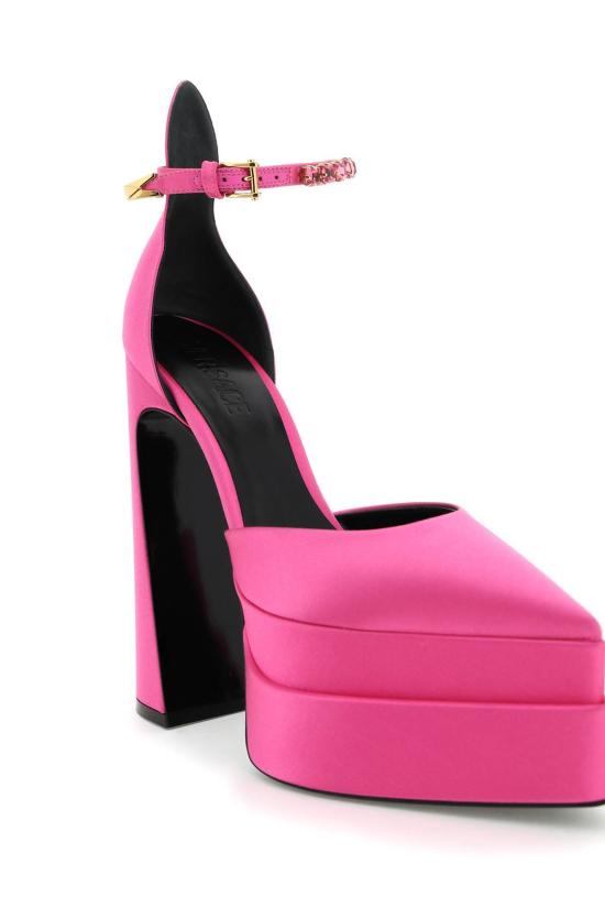  베르사체 힐/펌프스 에비타스 포인티 펌프스 푸시아 - VERSACE