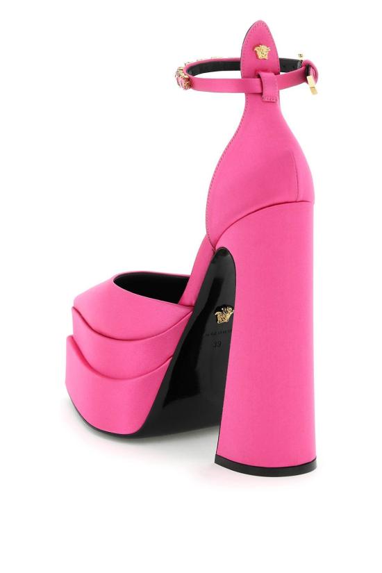  베르사체 힐/펌프스 에비타스 포인티 펌프스 푸시아 - VERSACE