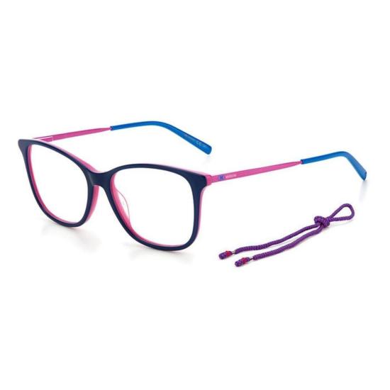  미소니 안경 미쏘니 스퀘어 프레임  Ktz/16 블루/푸시아 - MISSONI