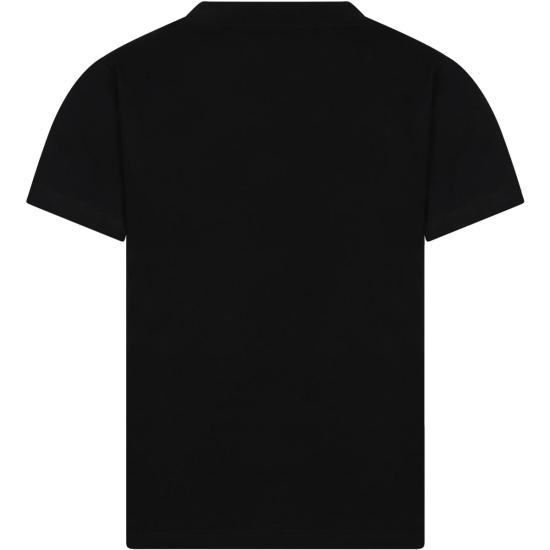  [키즈] 발망 트레이닝 상의 키즈 아이코닉 메탈릭 로고 티셔츠 블랙 - BALMAIN