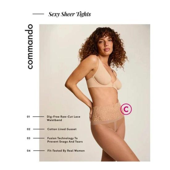  코만도 양말 섹시 시스루 타이츠 베이지 - COMMANDO