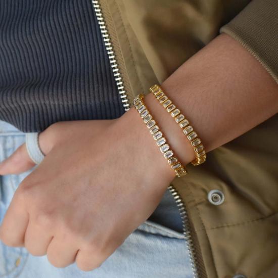  Au 79 Jewelry 바디 주얼리 Au 79 주얼리 비엔나 럭스 테니스 W 클리어 큐빅 지르코니아 골드 브레이슬릿 - OTHER BRANDS