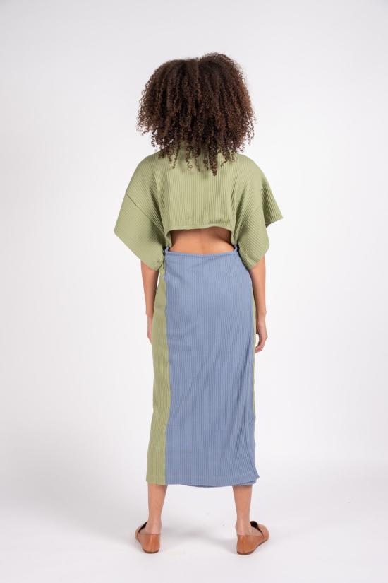  베이스레인지 미디 원피스 클레어 립 플리스 드레스 - BASERANGE