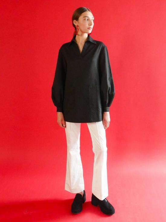  안나 발렌티나 스트레이트 팬츠 비비안 플레어 팬츠 화이트 헤링본