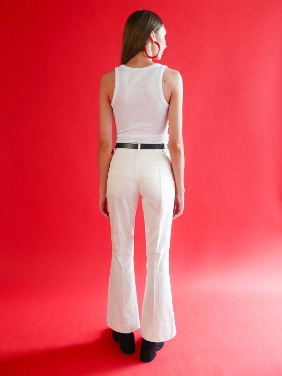  안나 발렌티나 스트레이트 팬츠 비비안 플레어 팬츠 화이트 헤링본 - ANNA VALENTINA