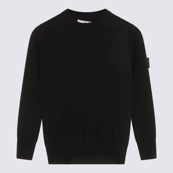  [키즈] 스톤 아일랜드 풀오버 키즈 울 스웨터 블랙