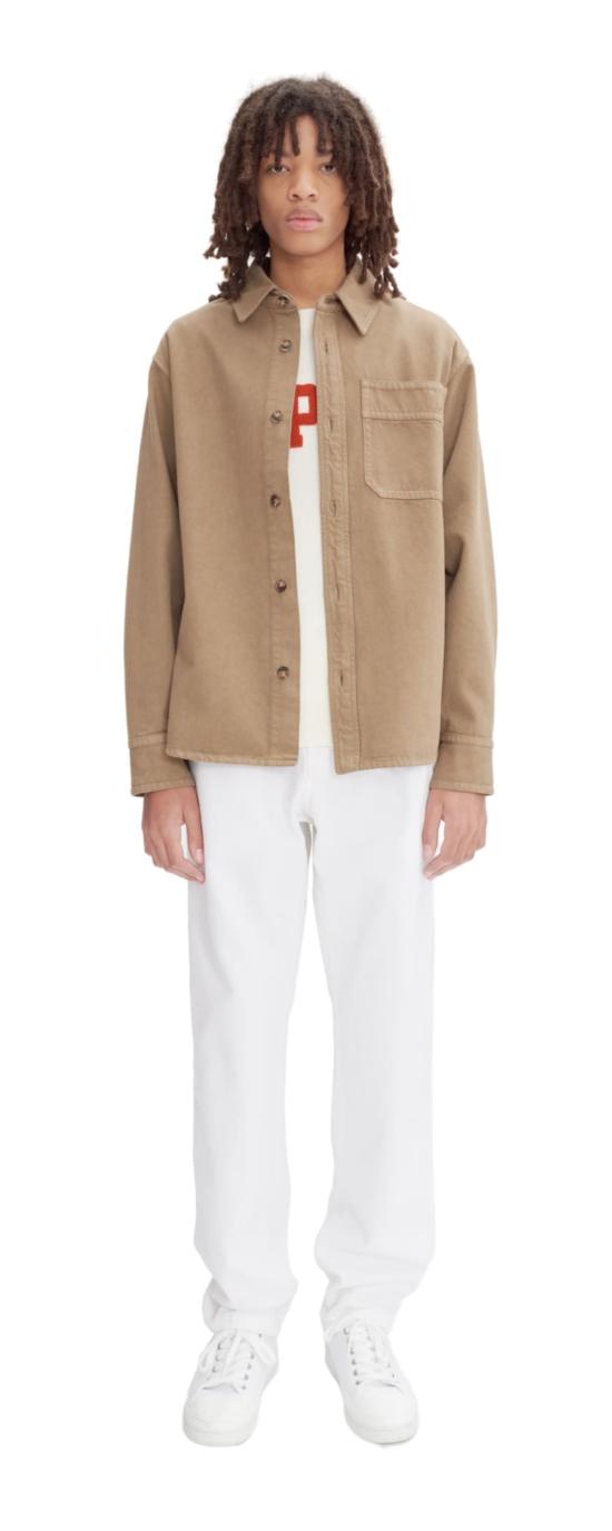  아페쎄 긴팔 셔츠 A.P.C. Surchemise Basile Brodee Shirt Jacket Cac Marron Glace - A.P.C.