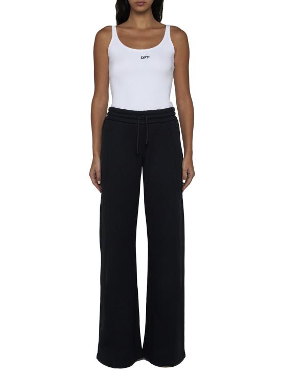  오프화이트 민소매 티셔츠 스트레치 코튼 로고 탱크탑 (화이트/블랙) - OFF WHITE