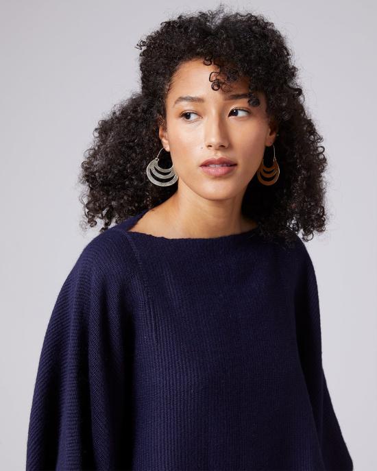  보즈 이어링 Voz 하프 문 샹들리에 귀걸이 (은)