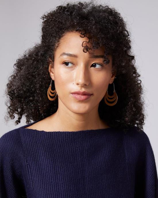  보즈 이어링 Voz 하프 문 샹들리에 귀걸이 (은) - VOZ