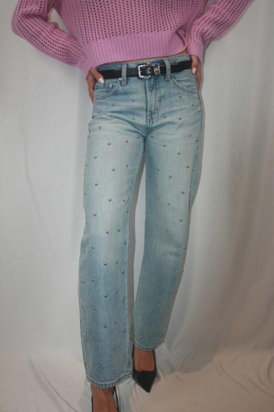  피스톨라 데님 팬츠 렉시 미드라이즈 보우드 스트레이트 진