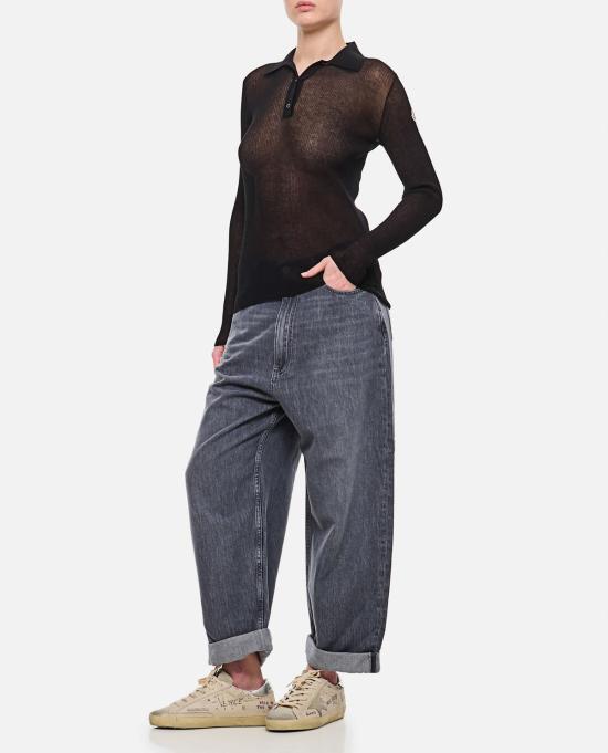  몽클레어 긴팔 티셔츠 몽클레르 폴로 블랙 - MONCLER