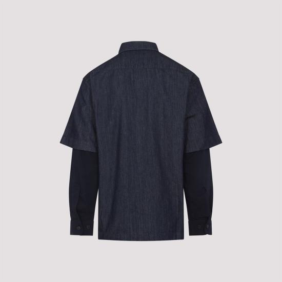  드리스 반 노튼 긴팔 셔츠 Dries Van Noten 카센  인디고 - DRIES VAN NOTEN