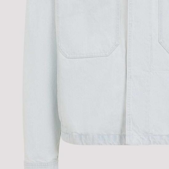  스톤 아일랜드 데님 자켓 바이커 재킷 블루 엑스트라 블리치 - STONE ISLAND