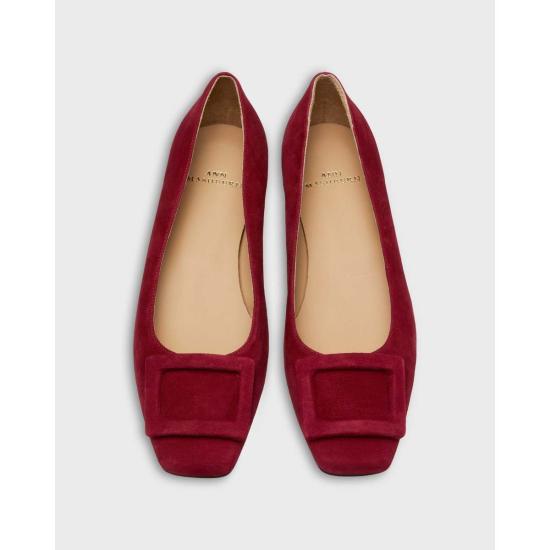  Primm's 플랫 슈즈 프림스 버클 슈즈 딥 레드 스웨이드 - OTHER BRANDS