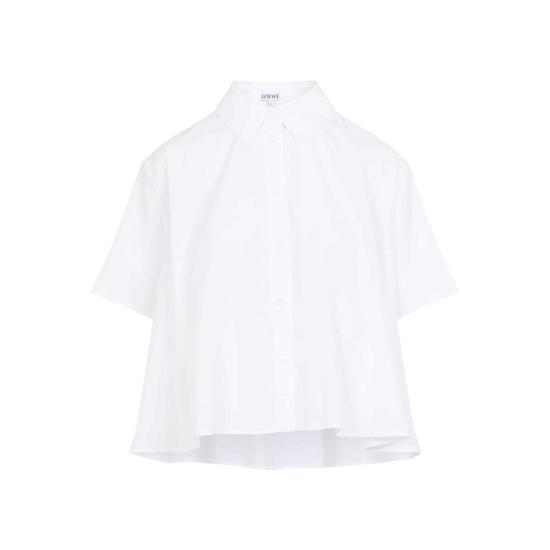  로에베 셔츠 반팔 트라페즈 셔츠 화이트 - LOEWE